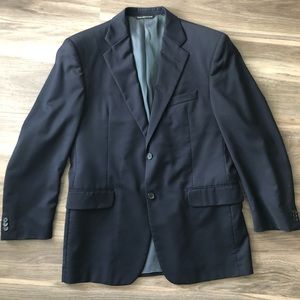 Coppley Mens Two Button Blazer Navy Blue 100% Wool